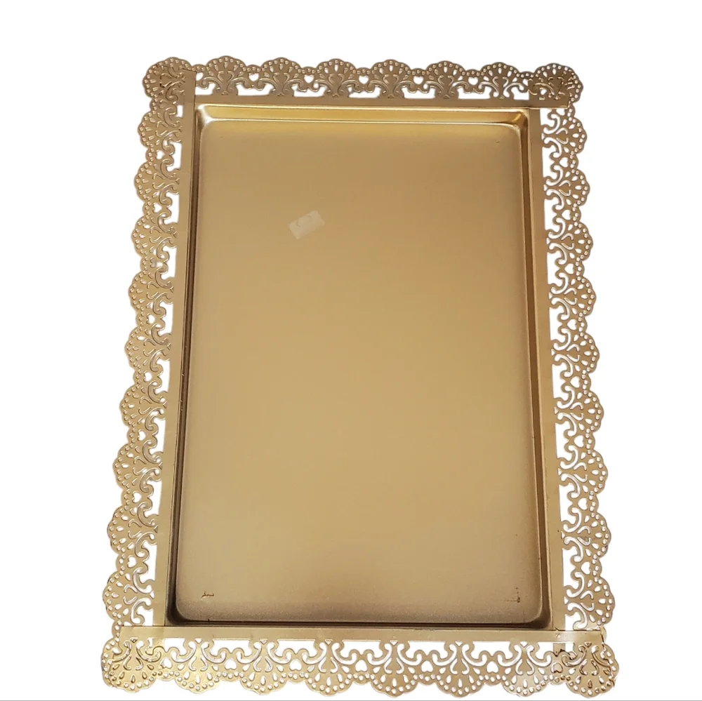 Metal Jewelry Trays 2 Piece Gold / Copper Color Organization